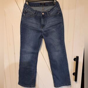 Curve Appeal High-Rise Kick Flare Ankle Dark Wash Jeans - 8/29